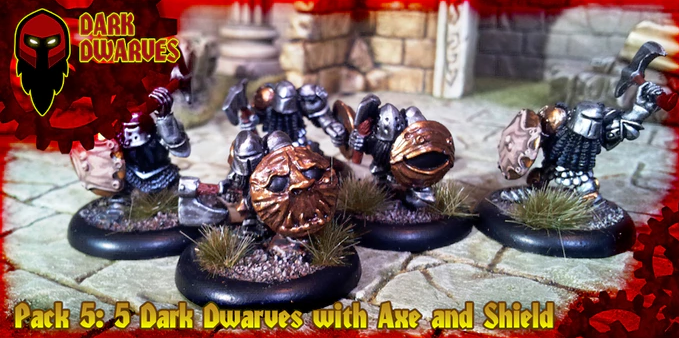 Dark Dwarves Pack 5 Axe and Shields