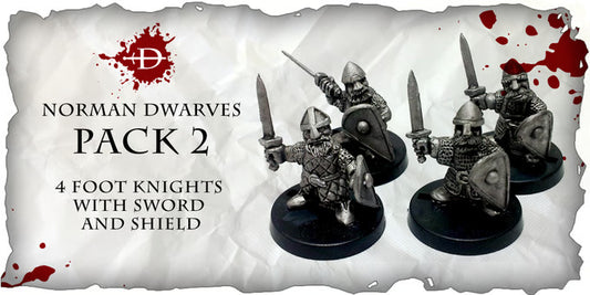 Norman Dwarves - Foot Knight with Swords and Shields