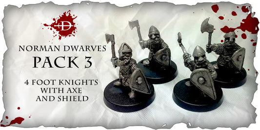 Norman Dwarves - Foot Knight with Axes and Shields